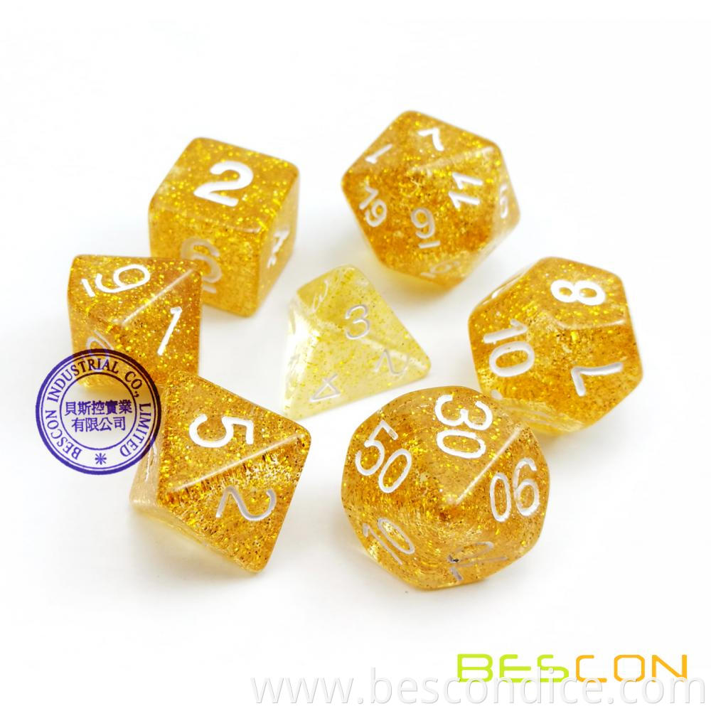 Glitter Transparent Role Playing Dice Assorted Colors 6